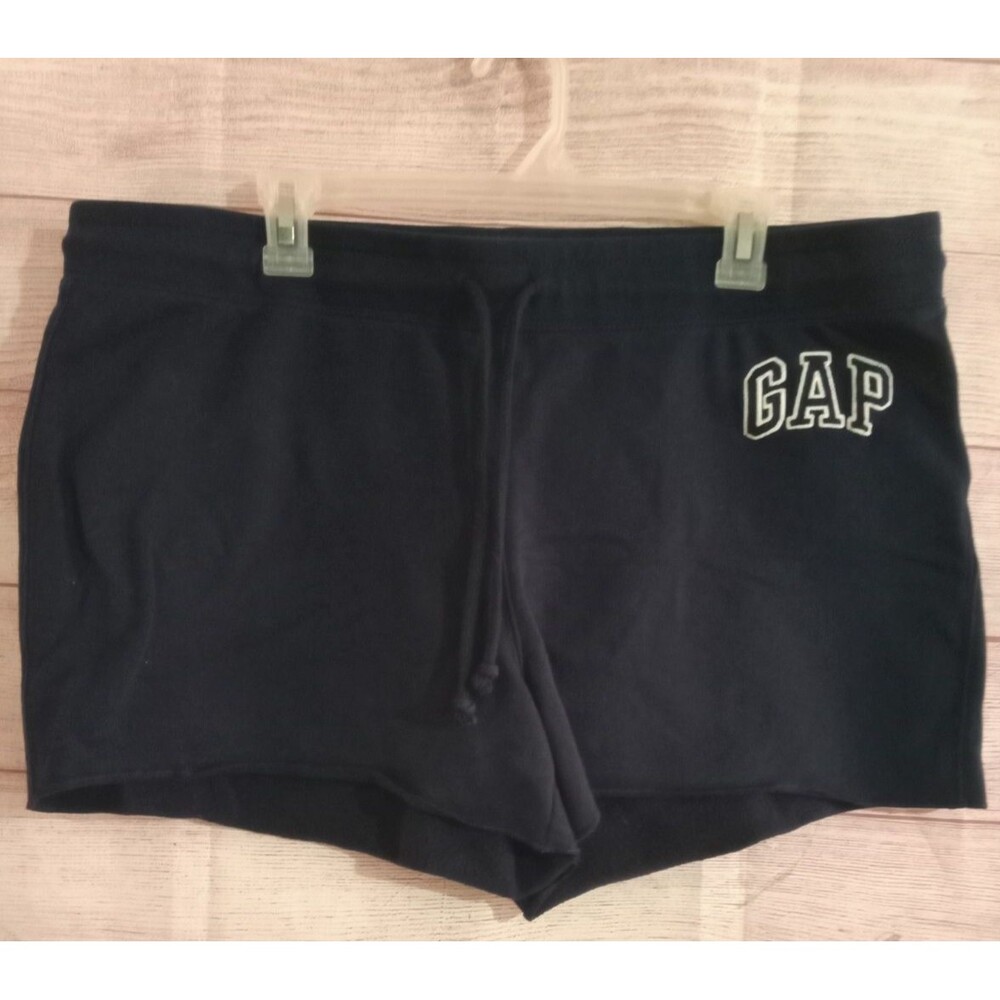 Gap Shorts Women’s Size X-Large Blue Logo Pull On Drawstring Raw Hem Solid